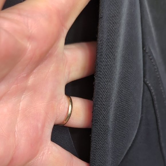 Eileen Fisher | Black Trench Pea Coat Notched Lapel and Classic Style Size L - Picture 7 of 10